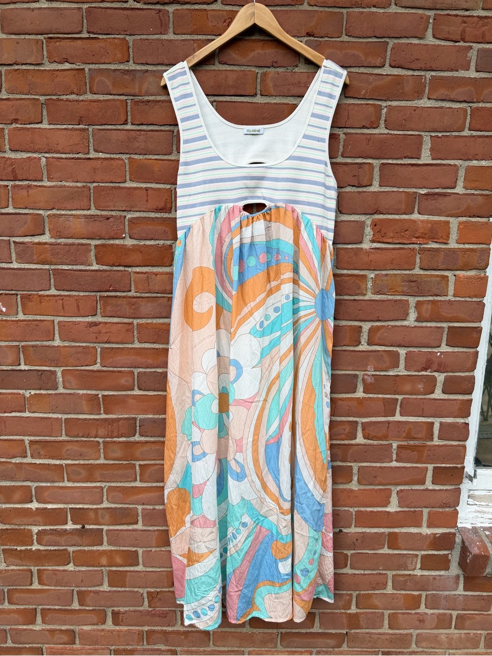 Anthropologie Celandine Striped Tank Top Maxi Dress